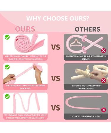 Overnight Heatless Curlers Headband for Long & Medium Hair - Pink - Buy Online on GoSupps.com