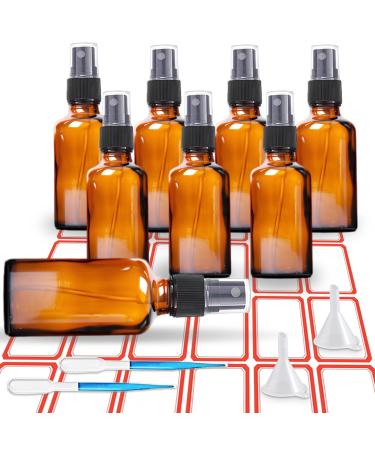Glass spray bottle 8x30ml brown las empty atomizer perfume dust glass spray bottle for essential oils travel fluid spray bottle set with funnel and label sticker (8 30ml brown) 8 30ml braun - Buy Online on GoSupps.com