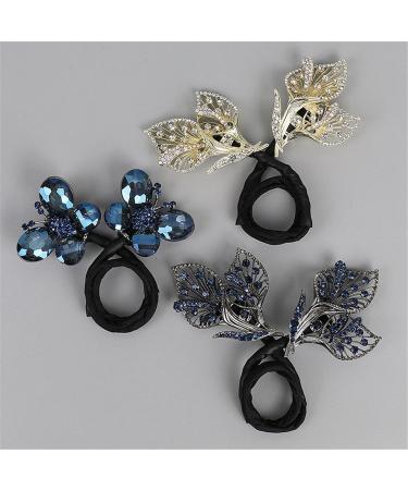 Rhinestone Flower Hair Clip Elegant Hair Clip Magic Hair Bun Maker Deft Bun Hair Tie French Twist Hair Bun Whale Tail Rhinestone Flower Hair Clip Tools for Perfect Buns (C) - Buy Online on GoSupps.com