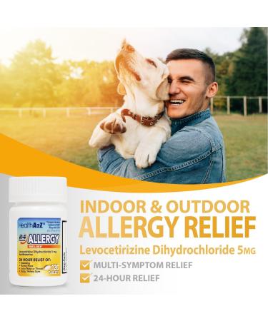 HealthA2Z Allergy Relief | Levocetirizine Dihydrochloride 5mg | 24 Hours | Antihistamine | Relief from Sneezing Runny Nose Itchy Nose and Eyes (120 Counts) - Buy Online on GoSupps.com