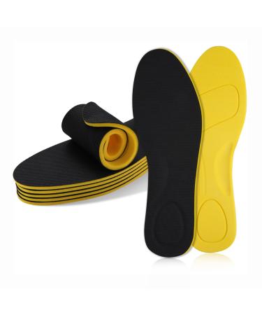 5 Pair Breathable Shoe Insoles for Women Men Comfort Elastic Shock Absorbing Thin Shoe Inserts Cuttable and Washable Replacement Insoles for Work Boots Running Shoes (M US M:6.5-8/W:7.5-9.5 )