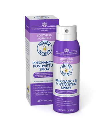 Doctor Butler's Pregnancy & Postpartum Spray - Perineal Spray and Hemorrhoid Treatment with Aloe and Chamomile Pregnancy Support and Postpartum Essentials Paraben Free (3oz)