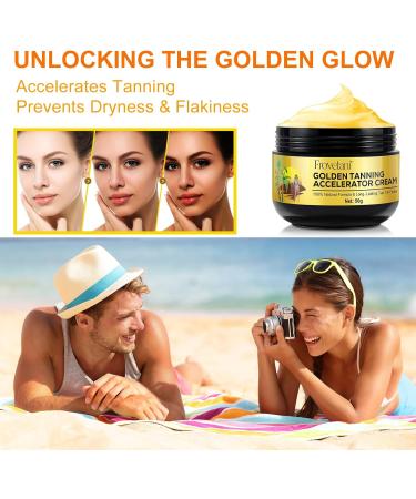 Sunbed Tanning Accelerator Cream 50g Golden Tan Accelerator for Sunbed Use & Natural Tanning Super Effective in Outdoor Sun achieve a Long-Lasting Rapid Self Tanning with Natural Ingredients - Buy Online on GoSupps.com