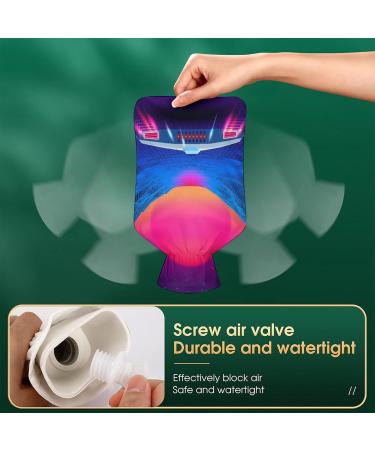 Retro Vaporwave Hot Water Bottle | Plush Bed Bottle & Hand Warmer for Adults & Children - 26.5x15.3cm International Shipping - Buy Online on GoSupps.com