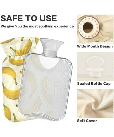 NAANLE Cartoon Banana Heat Bottle - 1L Transparent Hot Water Bottle for Pain Relief & Cold Therapy | Ideal Hand & Foot Warmer - Buy Online on GoSupps.com