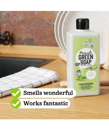 Marcel's Green Soap Basil & Vetiver Grass Washing Up Liquid - 500ml (Pack of 1) - Buy Online on GoSupps.com