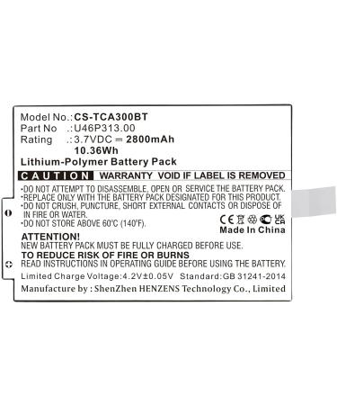 Buy Replacement Battery for Technicolor TCA300COM & Xfinity iControl - Reliable Power Solutions for TCA300COM U46P313.00 - Buy Online on GoSupps.com