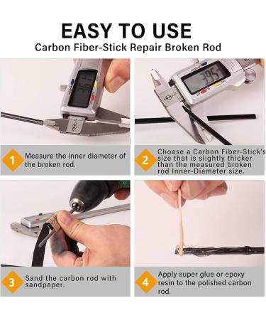 Dovesun Fishing Rod Repair Kit | Carbon Fiber Stock | 9pcs with 2mm-10mm Options for Spinning & Casting Rods - International Shipping - Buy Online on GoSupps.com