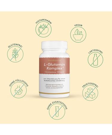 Histaminic L-Glutamine Complex - Vegan Gluten-Free Dietary Supplements | 90 Capsules No Additives Low Histamine - Buy Online on GoSupps.com