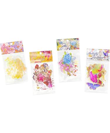 Aromoty Fairy Gold foil Holographic Stickers Set(120 pieces with 4 Themes)-Resin Transparent Waterproof Stickers Butterfly Flower Vintage letter Planner Stickers for Scrapbook Junk Bullet Journals Laptop Water bottles De... - Buy Online on GoSupps.com