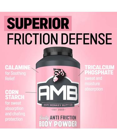 Anti Monkey Butt Lady's Body Powder with Calamine 8 oz (2 Pack) - Chafing Prevention & Sweat Absorption - Talc-Free - Buy Online on GoSupps.com