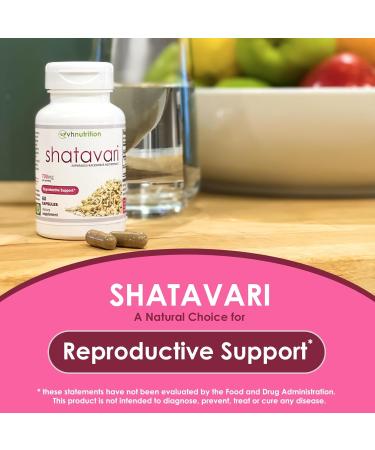 VH Nutrition Shatavari Capsules - 700mg Asparagus Racemosus Extract - Female Vitality & Rejuvenation - Natural Estrogen Balance - 60 Capsules - Buy Online on GoSupps.com