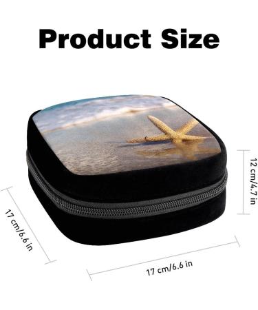 GIAPB Period Bag Sanitary Napkin Storage & Makeup Pouch | Beach Starfish Landscape Design - Color5333 - Buy Online on GoSupps.com