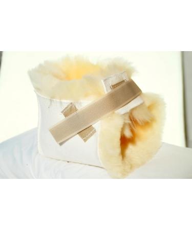 Buy 100% Medical Sheepskin Heel Cushion Bootie | Soft Lambswool Protectors for Pressure Sores & Comfort - International Shipping Available - Buy Online on GoSupps.com