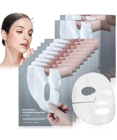 Deep Lifting Collagen Mask Anti Wrinkle Collagen Mask Deep Collagen Mask Overnight Bio-Collagen Mask Collagen Face Mask Overnight For Lifting Firming Anti Wrinkle and Moisturizing (8PC)