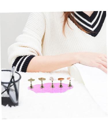 FOMIYES 1 Set Nail Tools Press on Artificial Nails Stand Nail Holder for Painting Nails Artificial Nails Display Holder Press on Nails Stand with Base Acrylic Water Ripple Bracket - Buy Online on GoSupps.com