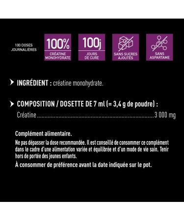 EAFIT - Pure Creatine - Improves Physical Abilities - 3g Creatine Monohydrate by Shaker - Intense Efforts Muscle Gain - Anti-Doping Sugar & Aspartame Free - 300g Powder - Buy Online on GoSupps.com