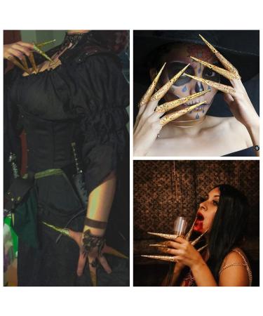 30 Pieces Gold Long Fingernail Claw Fake Nails - Ancient Queen Costume Finger Protectors by Pandahall - Buy Online on GoSupps.com