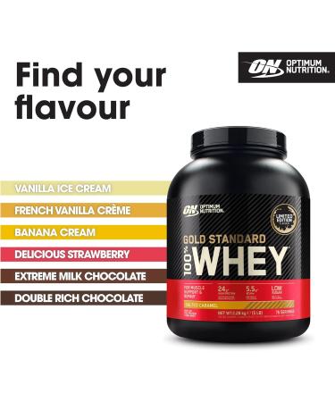 Optimum Nutrition Gold Standard 100% Whey Protein Powder - Salted Caramel 76 Servings 2.28 kg | Muscle Building & Recovery | International Shipping - Buy Online on GoSupps.com