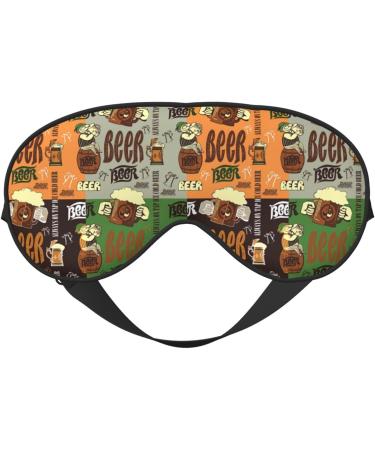 Beer Print Soft Eye Mask | Sleep Mask for Men & Women | Comfortable Travel Sleep Aid - Buy Online on GoSupps.com