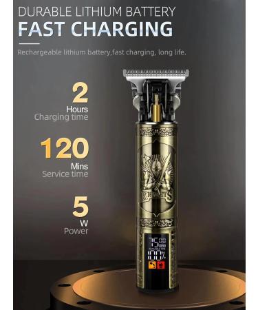 Professional Cordless Hair Trimmer & T-Blade Clippers for Men - Zero Gapped Edgers with LCD Display | Gold Grooming Kit - Buy Online on GoSupps.com