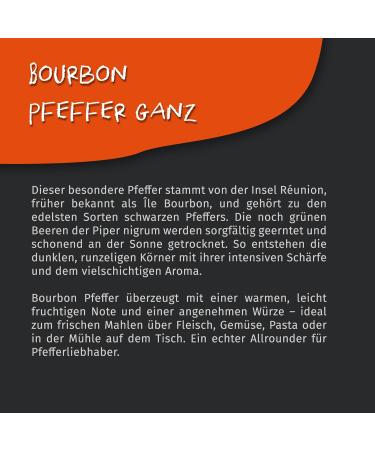 Jeske Sports Supplies Tasty Pott Pepper range I peppercorns I fine food I specialties I pepper I pepper shots I spices I herb mixtures Bourbon pepper total 50 g - Buy Online on GoSupps.com