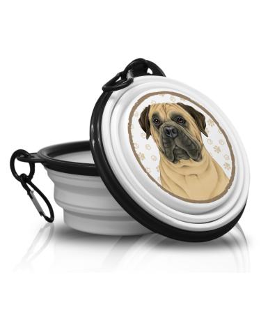 12. Bullmastiff - foldable portable drinking bowl with carabiner for on the go. Food bowl pet bowl. Handy and unique.