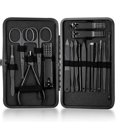 18-Piece Manicure Pedicure Set Professional Nail Clippers Stainless Steel Tools Travel Beauty Nail Care Kit for Home Travel