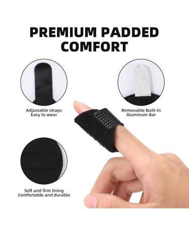 Thumb Finger Splints - Trigger Finger Brace for Pain Relief & Support | 5pcs Black Finger Stabilizer for Arthritis Sprains & Injuries - Buy Online on GoSupps.com