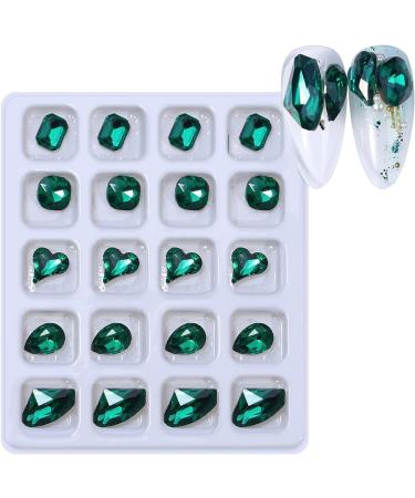 FEIlei 20Pcs Nail Jewelry Resin Nail Art Rhinestones Shiny Nail Crystals Diamond Gems - Buy Online on GoSupps.com