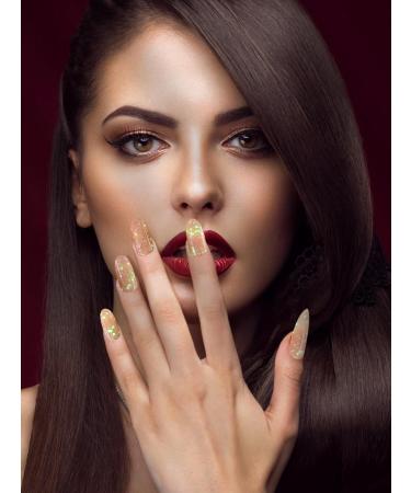 Kalolary 20PCS Luminous Glitter Gel Nail Polish Strips - Glow in the Dark Waterproof Nail Wrap Stickers (White) - Includes Nail File and Stick - Buy Online on GoSupps.com