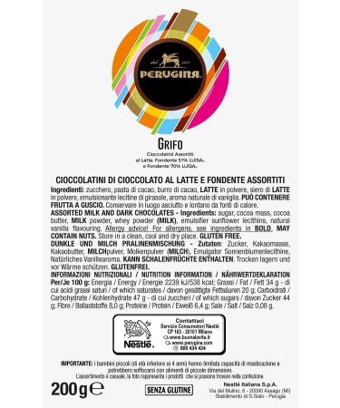  Perugina Perugina Grifo Dark Chocolate and Milk Chocolate 200 g Pack of 6 - Buy Online on GoSupps.com