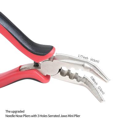 3-Hole Hair Extension Plier for Micro Nano Ring Hair Extensions - Black-Pink Needle Nose Pliers - Buy Online on GoSupps.com
