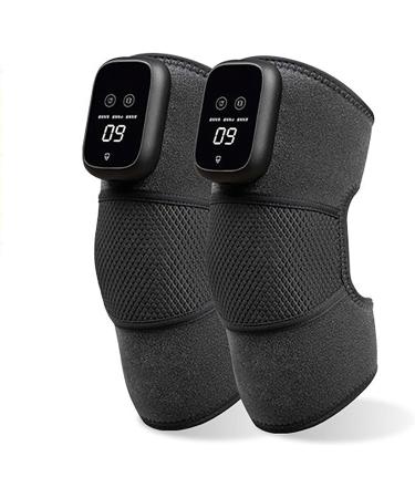 FoRes Heated Smart Knee Braces Wireless Knee Massager 3 Levels Of Strength Massage 5 Levels Of Temperature Adjustment 5000mAh Large Battery for Pain Relief Relaxing