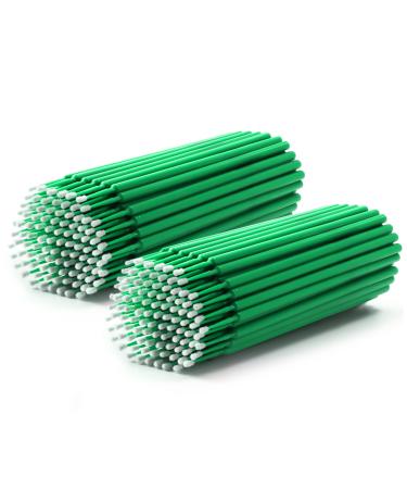 Annhua 200PCS Micro Applicator Brushes Disposable Application Brushes for Makeup Eyelash Extensions Dental Care and Cleaning Green