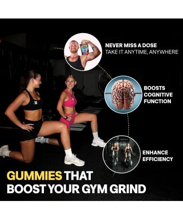 WILD GAINZ Creatine Monohydrate Gummies for Men & Women 5000mg - Sugar-Free Strawberry Flavor Vegan Non-GMO Gluten-Free. Supports Muscle Growth Strength & Focus. Made in USA - 120 Chews - Buy Online on GoSupps.com