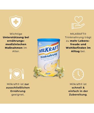 Milkraft Drinking Food Vanilla 480g - High-Caloric Protein Shake & Carbohydrates for Adults - Ideal for Exclusive & Complementary Diets - Shop Now! - Buy Online on GoSupps.com