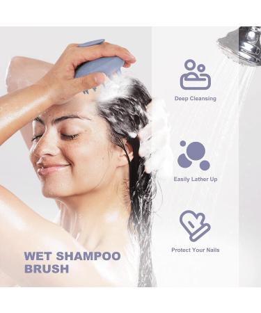 Aimike Scalp Massager Shampoo Brush - Soft Silicone Hair Scrubber for Dandruff Removal and Hair Growth - Blue Haze - Buy Online on GoSupps.com