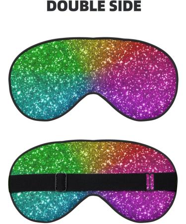 Colorful Glitter Print Sleep Eye Mask - Soft Blindfold with Elastic Strap for Travel & Night Sleeping - Buy Online on GoSupps.com