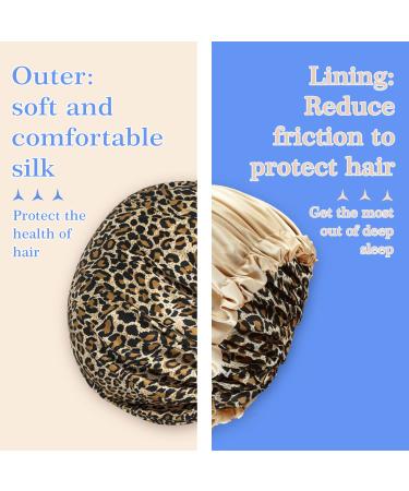 Silk Satin Hair Bonnet for Sleeping - Curly Hair Wrap for Black Women Men - Reusable, Designer, Large - Shower Cap, Night Cap, Head Scarf - Soft and Stylish - Buy Online on GoSupps.com