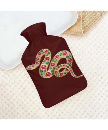 Jeweled Snake Hot Water Bottle - Plush Cover Hand Warmer for Adults & Kids | 26.5x15.3cm - International Shipping Available - Buy Online on GoSupps.com