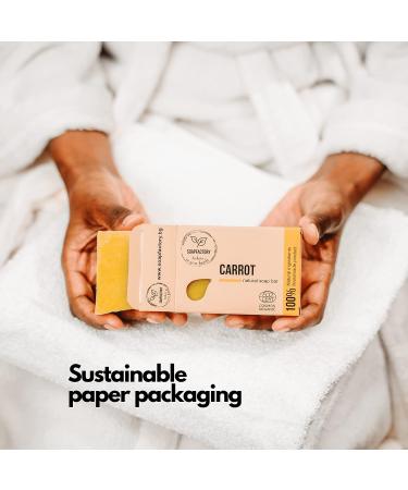Organic Carrot Soap Bar - 100% Natural Facial Cleanser for Men and Women - Vegan & Cruelty Free - Handmade 3.88 oz Bar - Buy Online on GoSupps.com