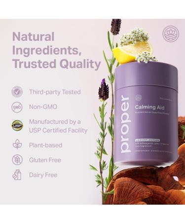 Proper The Lavenders Calming Aid. Magnesium Supplement Relaxation Drink Mix with GABA L-Theanine Lavender Lemon Balm and Ashwagandha. Natural Calm Stress Support Supplements 30 Servings - Buy Online on GoSupps.com