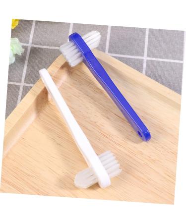 Ultechnovo Dual-Sided Toothbrush Set - 4 Two-Colored Manual Denture Brushes for Home & Travel | Best Cleaning Solution for False Teeth - Buy Online on GoSupps.com