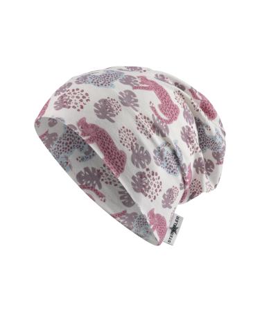 Sterntaler Beanie Leopard - Baby President from Flammgarnjersey for girls with UV protection 50+ - Light hat with Leopard imprint protects the head on hot days before the sun 55 ECRU