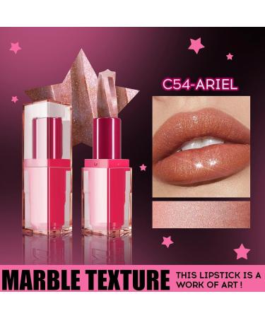  Obesntln Glitter Lipstick Red - Glitter Lip Gloss Makeup Lipstick Glitter Lipstick | Moisturizing Lip Balm Long-Lasting Lipstick Waterproof Cosmetics Long - Buy Online on GoSupps.com