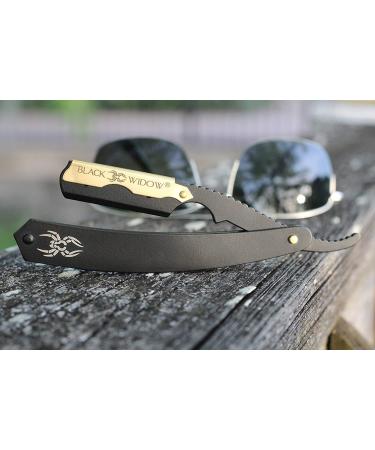 Black Widow Professional Barber Straight Edge Razor - Gold (1.5mm) - Buy Online on GoSupps.com