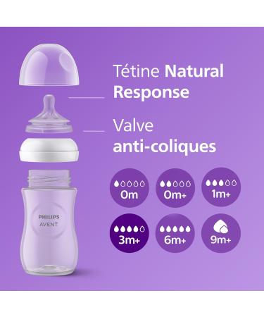 Philips Avent Natural Response 330 ml Baby Bottle Flow 4 (3 months and up) SCY906/11 - Buy Online on GoSupps.com