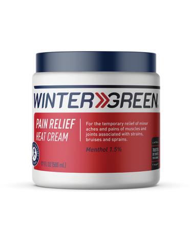 Wintergreen Heat Cream - Wintergreen Oil Liquid Pepper Extract & Menthol - Powerful Fast-Acting Muscle Heating Rub- 17 fl oz
