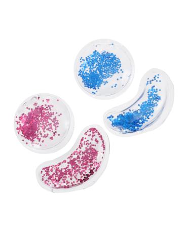 Ipetboom 4 pieces of gel ice pads Gel-eye pads Eye-gel masks Moisturizing eye masks anti-wrinkle eyes pads under eye flaps Gel care pvc flash-chip 5x5 cm colored-2